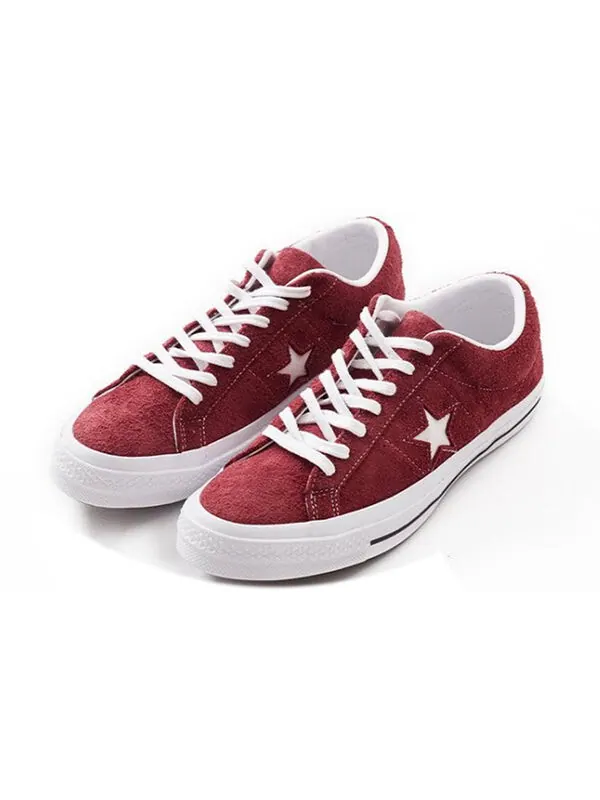 Кроссовки one star suede ox 'deep bourdeaux' Converse — изображение 2 из 4, винный красный/белый