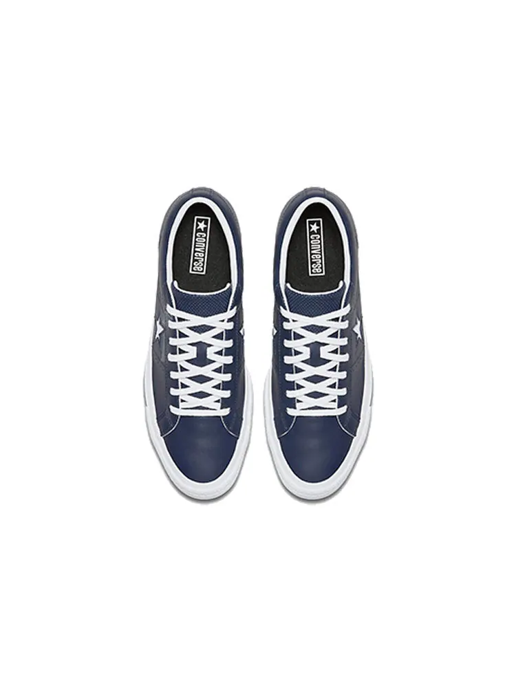 Кеды Converse One Star Perforated Leather Low Top Navy — изображение 3 из 5, синий