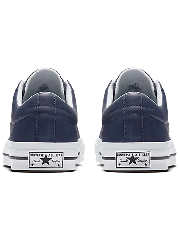Кеды Converse One Star Perforated Leather Low Top Navy — изображение 4 из 5, синий