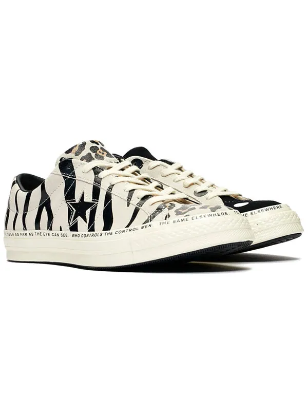 Кроссовки brain dead x one star low 'multi print' Converse — изображение 2 из 4, черный/белый