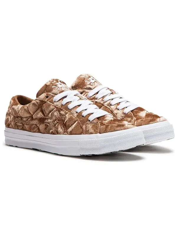 Кроссовки golf le fleur x one star 'quilted velvet brown' Converse — изображение 2 из 4, золото