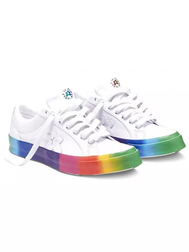 Кеды Converse Golf Le Fleur x One Star Ox 'Rainbow' — изображение 2 из 5, белый