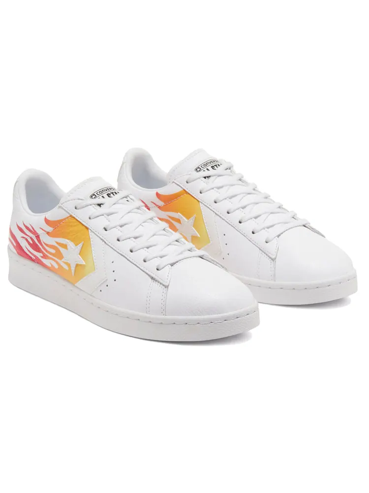 Кеды Converse Pro Leather Low 'Archival Flame Print' — изображение 3 из 5, белый
