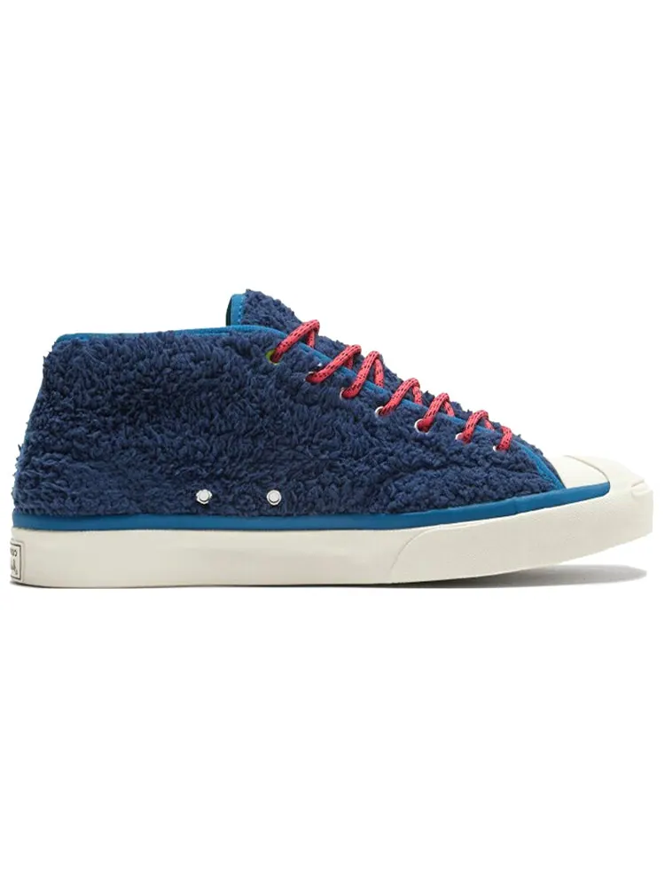 Кеды Converse Jack Purcell Mid 'Retro Sherpa - Navy Lemon' — изображение 2 из 5, синий