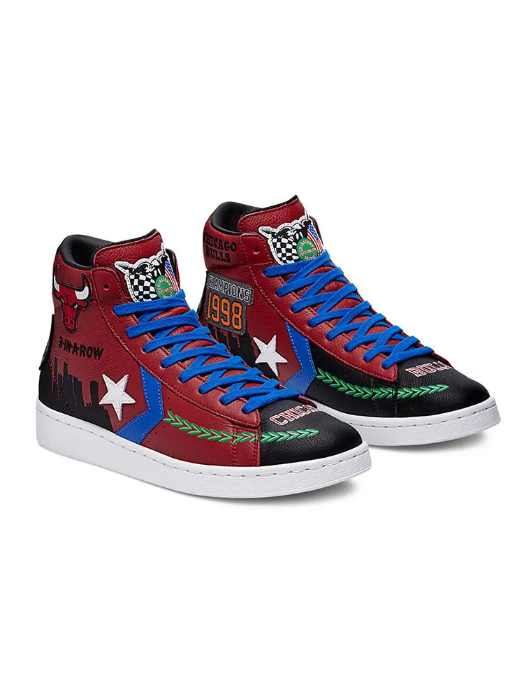 Кеды Converse Chinatown Market x Pro Leather High 'Bulls Championship Jacket' — изображение 3 из 6, красный