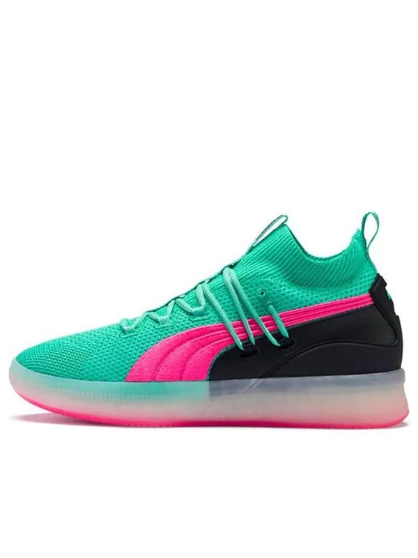 Кроссовки clyde court 'ocean drive' Puma — изображение 1 из 4, зеленый/розовый