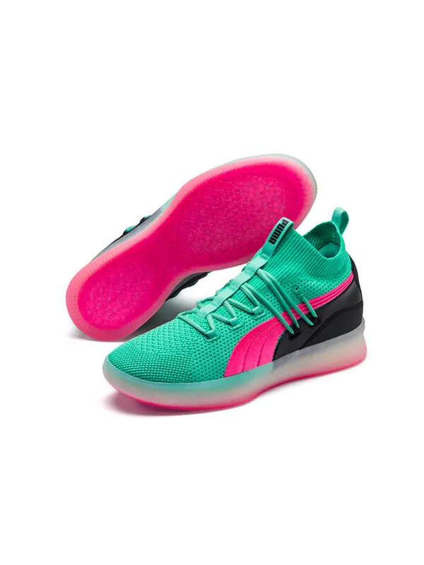 Кроссовки clyde court 'ocean drive' Puma — изображение 3 из 4, зеленый/розовый