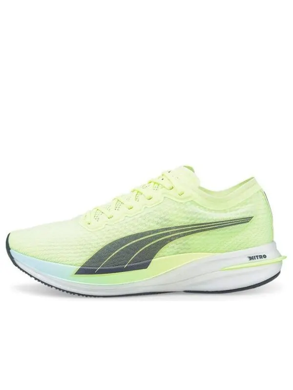 Кроссовки deviate nitro 'fizzy light' Puma — изображение 1 из 4, зеленый/черный/белый