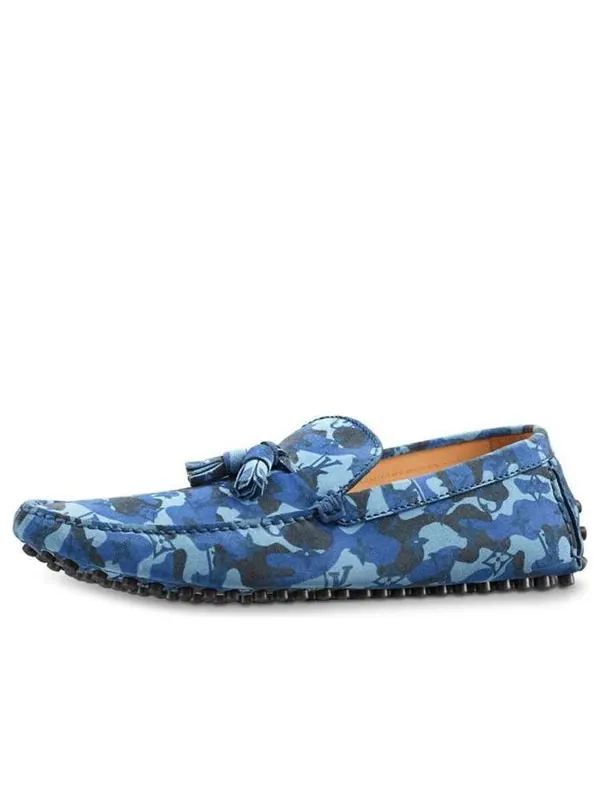 Кроссовки palm spring moccasin shoes 'blue camo with logo monogram' Louis Vuitton — изображение 1 из 3, синий