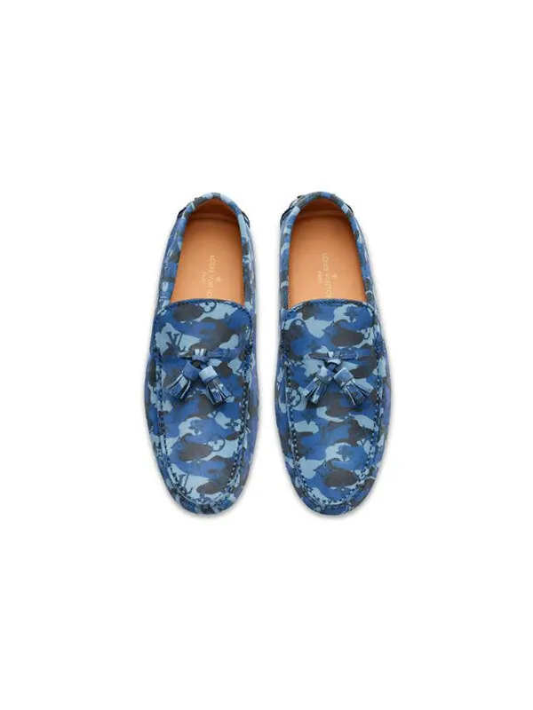 Кроссовки palm spring moccasin shoes 'blue camo with logo monogram' Louis Vuitton — изображение 3 из 3, синий