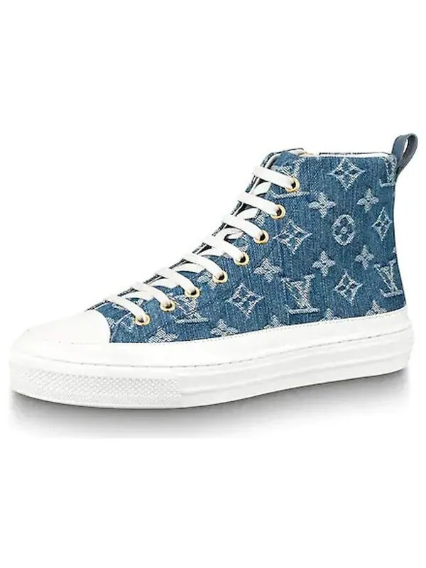 Кроссовки lv stellar high top denim blue Louis Vuitton — изображение 1 из 4, синий