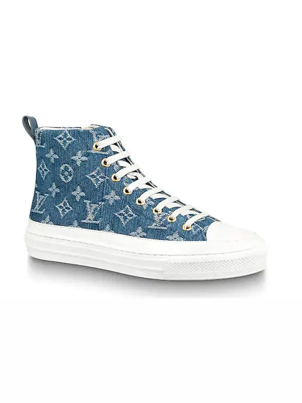 Кроссовки lv stellar high top denim blue Louis Vuitton — изображение 2 из 4, синий