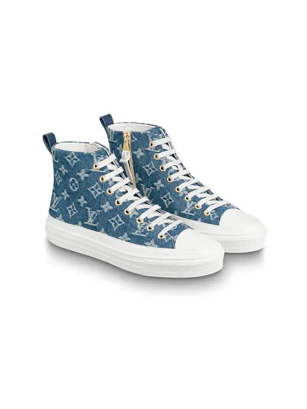 Кроссовки lv stellar high top denim blue Louis Vuitton — изображение 3 из 4, синий