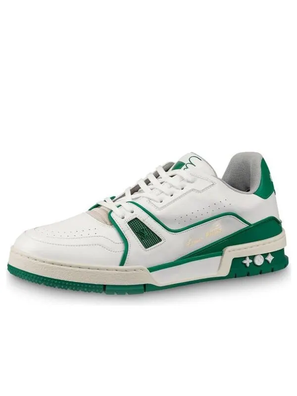 Кроссовки trainer sneakers 'white green' Louis Vuitton — изображение 1 из 4, белый/зеленый
