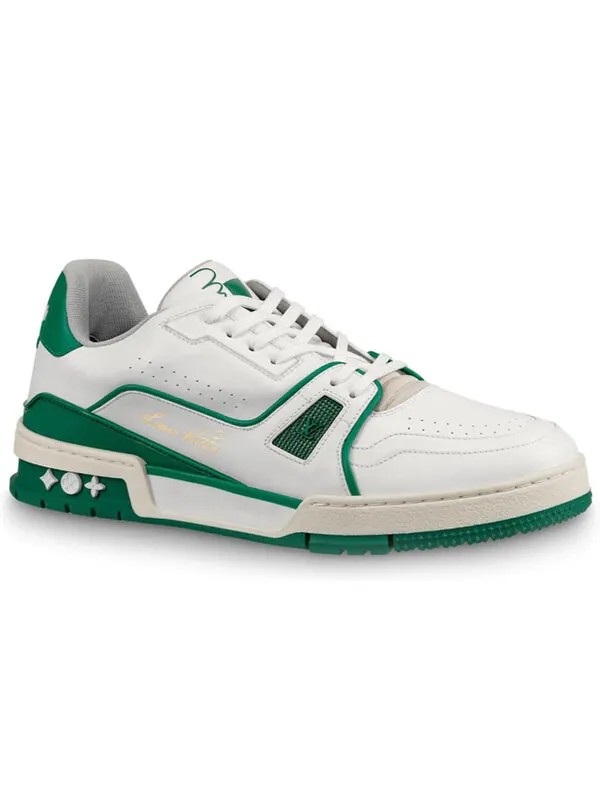 Кроссовки trainer sneakers 'white green' Louis Vuitton — изображение 2 из 4, белый/зеленый