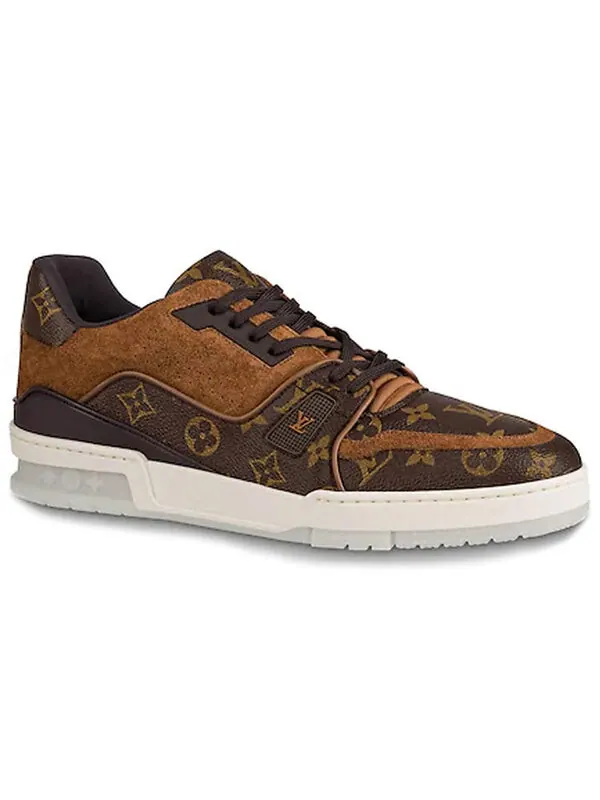 Кроссовки trainer sneakers 'brown monogram' Louis Vuitton — изображение 2 из 4, коричневый/белый/черный