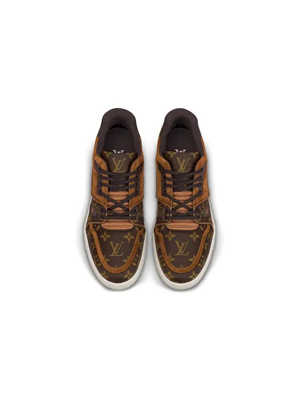 Кроссовки trainer sneakers 'brown monogram' Louis Vuitton — изображение 3 из 4, коричневый/белый/черный