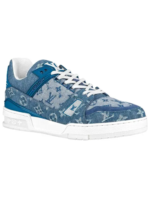 Кроссовки trainer sneakers 'denim monogram' Louis Vuitton — изображение 2 из 4, синий/белый