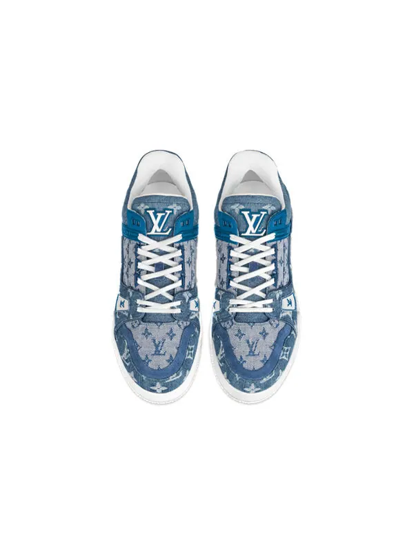 Кроссовки trainer sneakers 'denim monogram' Louis Vuitton — изображение 3 из 4, синий/белый