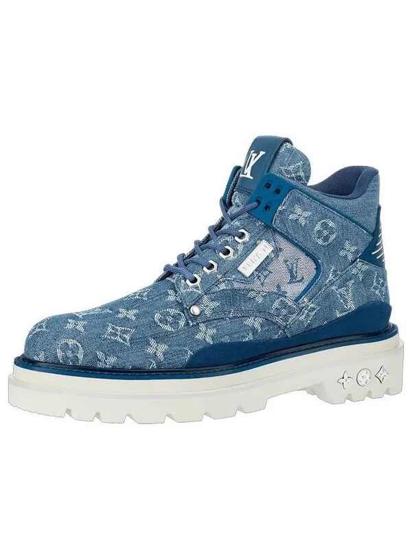 Кроссовки oberkamp ankle boots 'denim monogram' Louis Vuitton — изображение 1 из 4, синий/белый