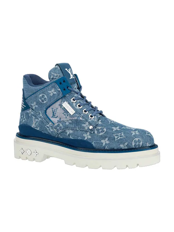 Кроссовки oberkamp ankle boots 'denim monogram' Louis Vuitton — изображение 2 из 4, синий/белый