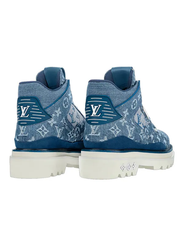 Кроссовки oberkamp ankle boots 'denim monogram' Louis Vuitton — изображение 4 из 4, синий/белый