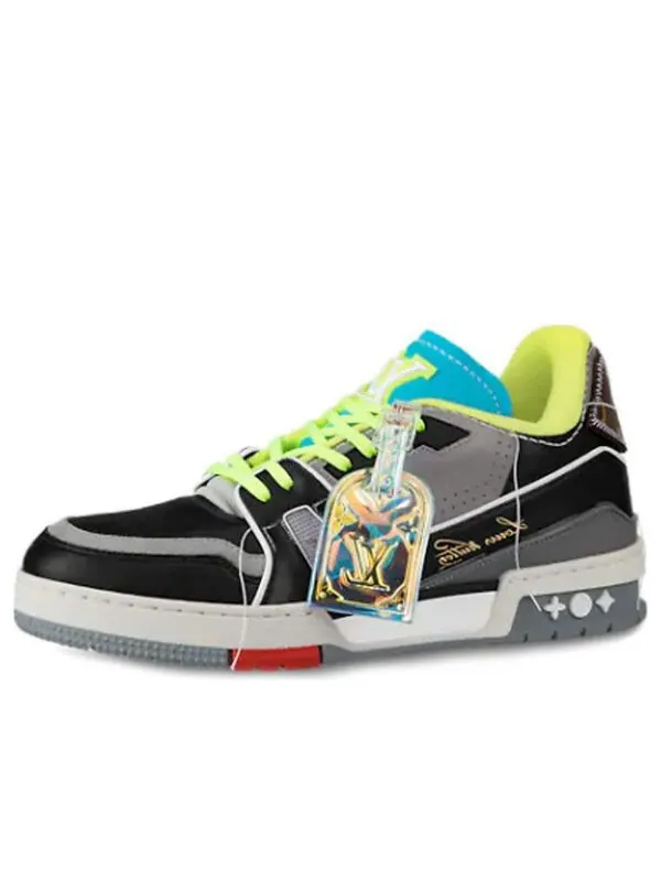 Кроссовки lv trainer low-top sports shoes blue/black Louis Vuitton — изображение 1 из 4, синий/черный