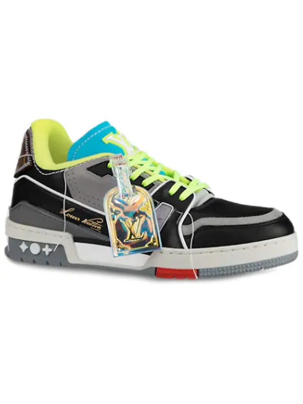 Кроссовки lv trainer low-top sports shoes blue/black Louis Vuitton — изображение 2 из 4, синий/черный