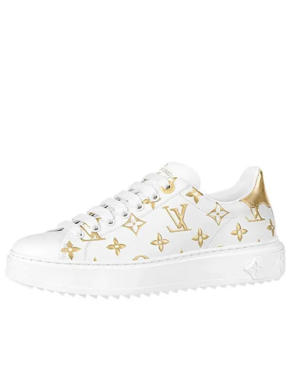 Кроссовки time out sneakers 'white with gold monogram' Louis Vuitton — изображение 1 из 4, белый/золотистый