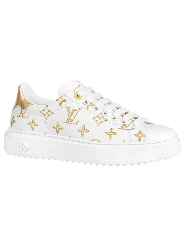 Кроссовки time out sneakers 'white with gold monogram' Louis Vuitton — изображение 2 из 4, белый/золотистый