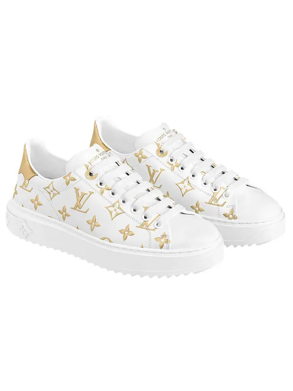 Кроссовки time out sneakers 'white with gold monogram' Louis Vuitton — изображение 3 из 4, белый/золотистый
