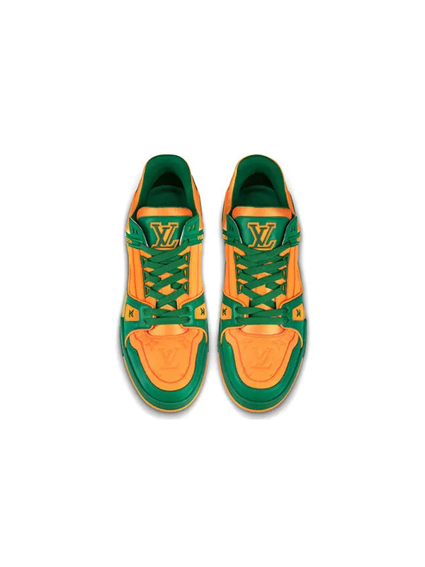 Кроссовки trainers 'orange monogram with green' Louis Vuitton — изображение 2 из 4, оранжевый/зеленый