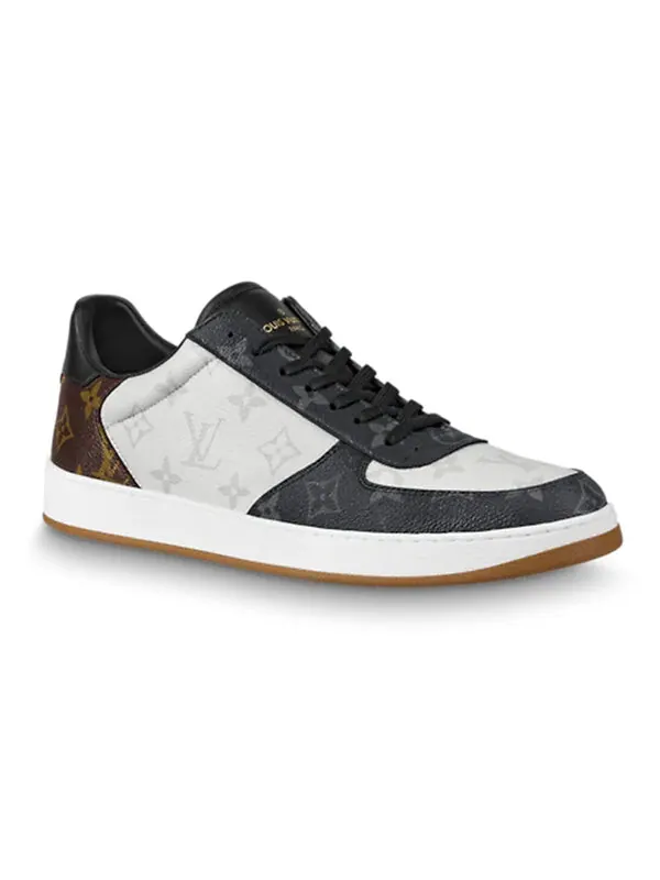 Кроссовки rivoli sneakers 'white black brown monogram' Louis Vuitton — изображение 2 из 4, белый/серый/черный