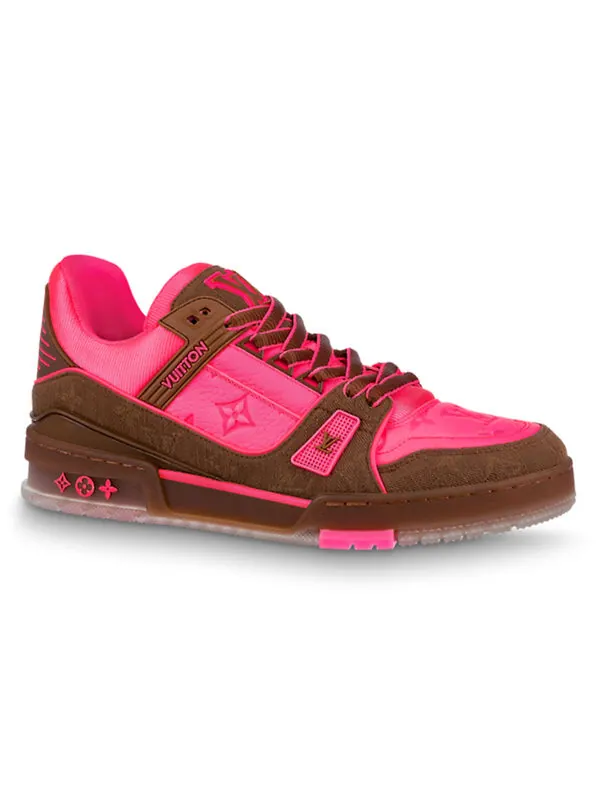 Кроссовки trainers 'pink monogram' Louis Vuitton — изображение 2 из 4, розовый/коричневый