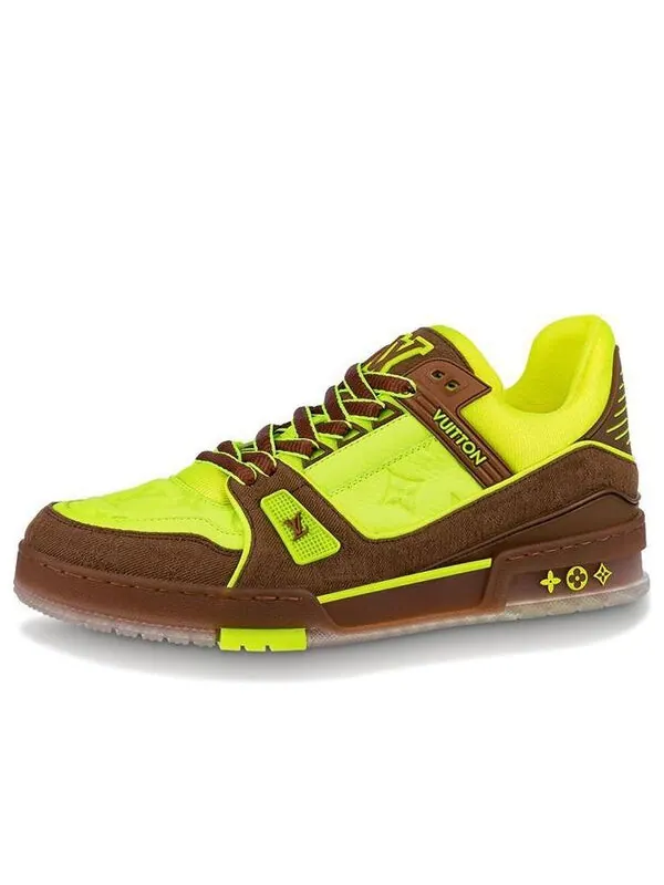 Кроссовки trainers 'neon yellow with brown' Louis Vuitton — изображение 1 из 4, желтый/коричневый