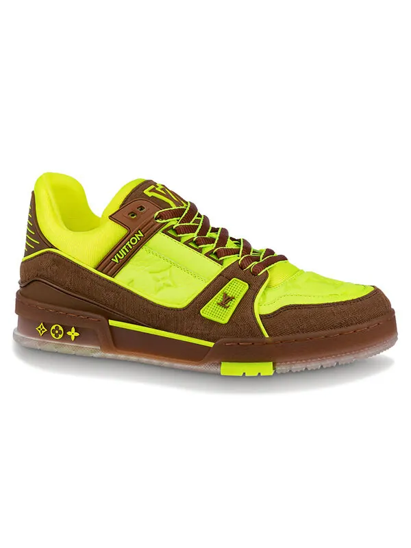 Кроссовки trainers 'neon yellow with brown' Louis Vuitton — изображение 2 из 4, желтый/коричневый