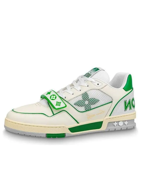 Кроссовки lv trainers 'green mesh' Louis Vuitton — изображение 1 из 4, белый/зеленый