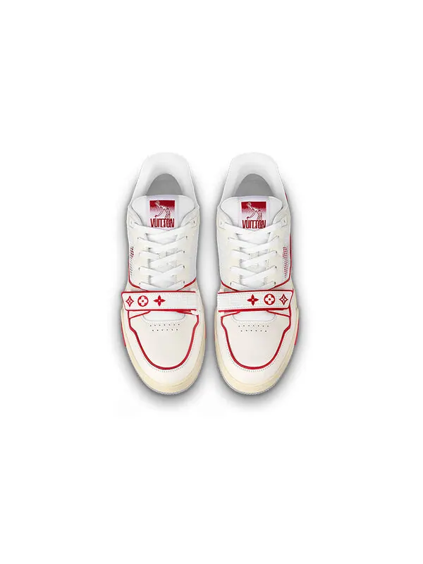 Кроссовки lv trainers 'red mesh' Louis Vuitton — изображение 2 из 4, белый/красный