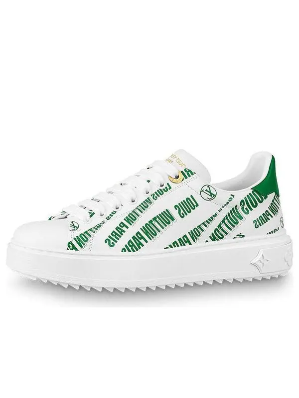 Кроссовки time out sneakers 'white green' Louis Vuitton — изображение 1 из 4, белый/зеленый/золотистый