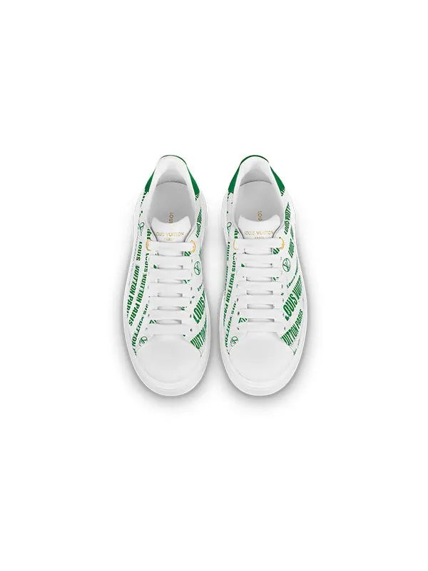 Кроссовки time out sneakers 'white green' Louis Vuitton — изображение 3 из 4, белый/зеленый/золотистый