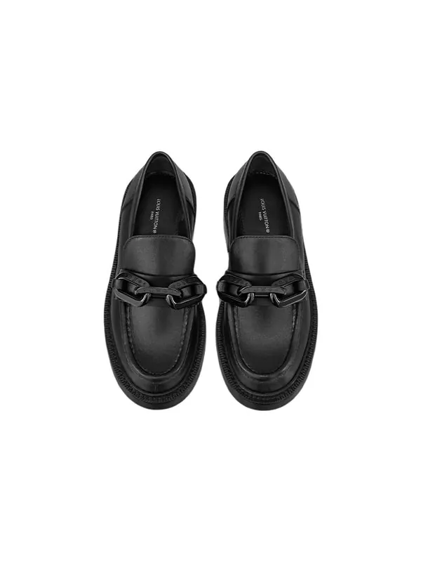 Кроссовки lv academy loafers 'black with chain' Louis Vuitton — изображение 3 из 4, черный