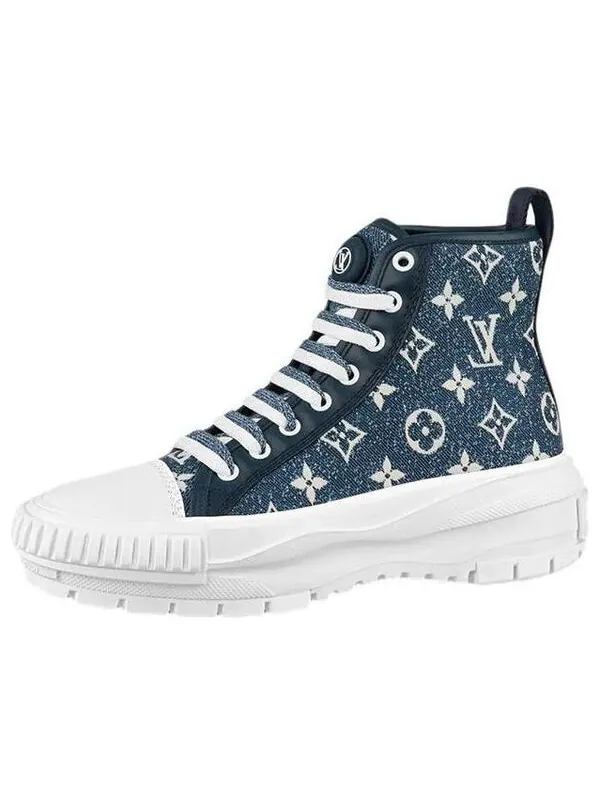 Кроссовки squad ankle sneakers 'denim with monogram' Louis Vuitton — изображение 1 из 3, синий/белый