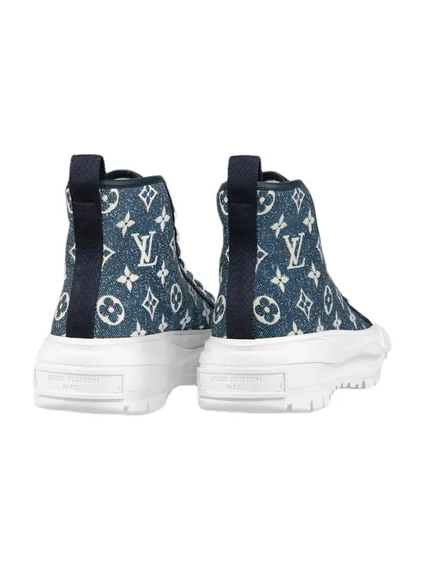 Кроссовки squad ankle sneakers 'denim with monogram' Louis Vuitton — изображение 3 из 3, синий/белый