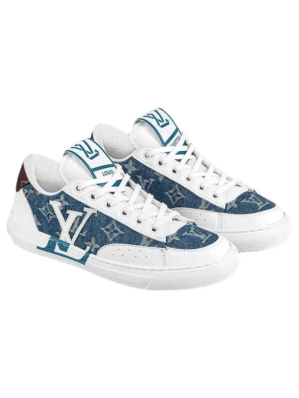 Кроссовки charlie sneakers 'white with denim monogram' Louis Vuitton — изображение 2 из 4, белый/синий/коричневый
