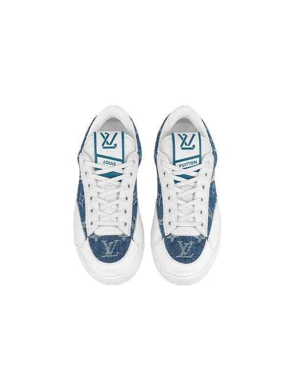 Кроссовки charlie sneakers 'white with denim monogram' Louis Vuitton — изображение 3 из 4, белый/синий/коричневый