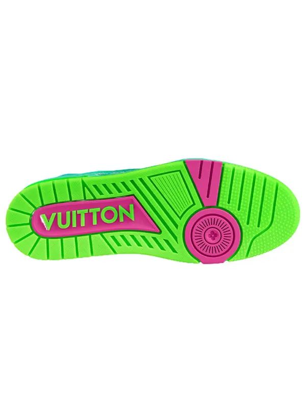 Кроссовки trainer sneakers 'teal green' Louis Vuitton — изображение 4 из 4, зеленый//розовый