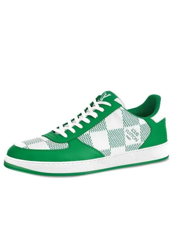Кроссовки lv rivoli sneakers 'green with plaid' Louis Vuitton — изображение 1 из 3, белый/зеленый
