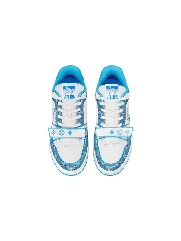 Кроссовки lv trainer 'monogram denim blue' Louis Vuitton — изображение 3 из 4, белый/синий
