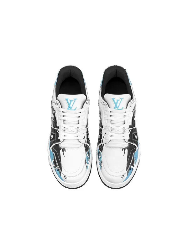 Кроссовки lv trainers 'white black blue' Louis Vuitton — изображение 2 из 4, белый/черный/синий