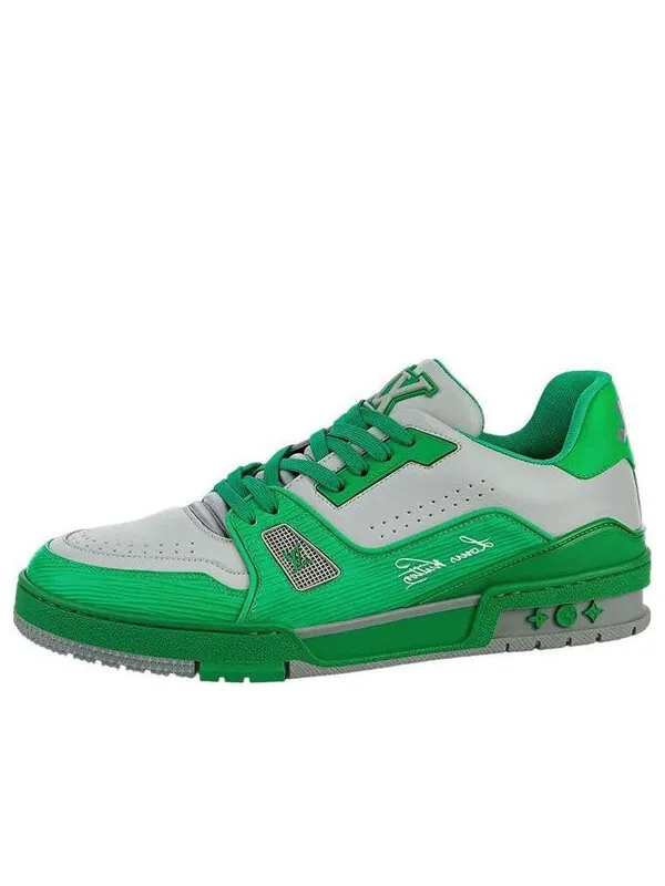 Кроссовки trainer sneakers 'green grey' Louis Vuitton — изображение 1 из 4, серый/зеленый